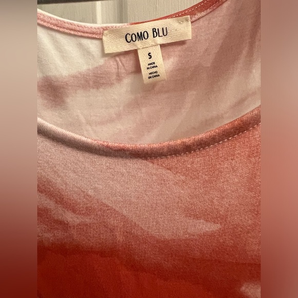 Size small rust red orange acid wash tie dye flowy sleeveless dress w/ pockets - Picture 6 of 6